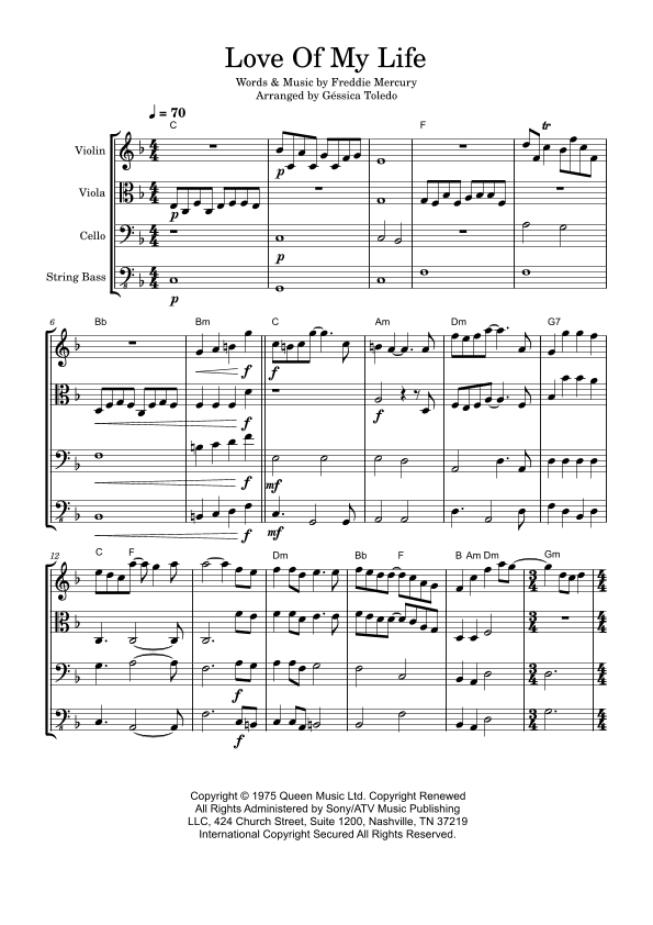 Love Of My Life (arr. Géssica Toledo)