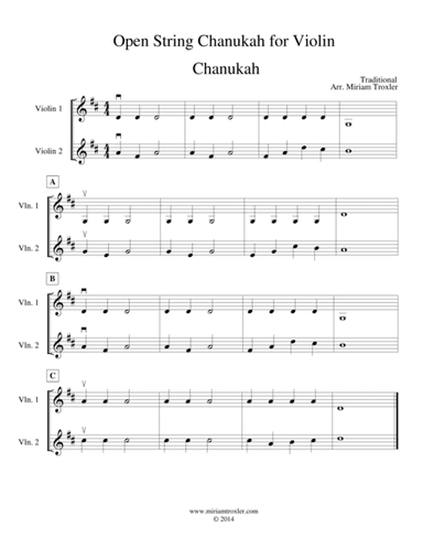Open String Chanukah for Violin (arr. Miriam Troxler)
