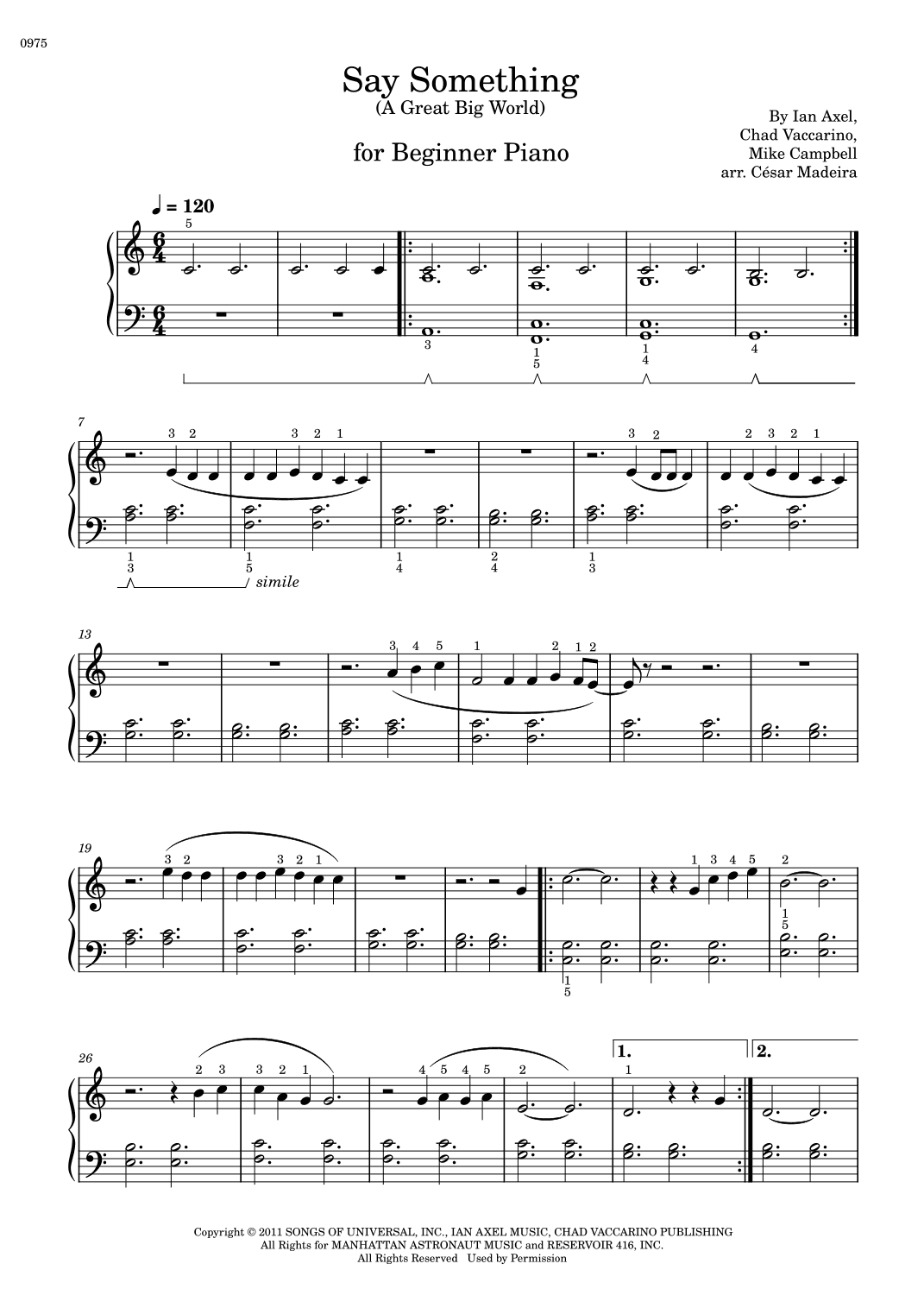 Say Something (arr. César Madeira)