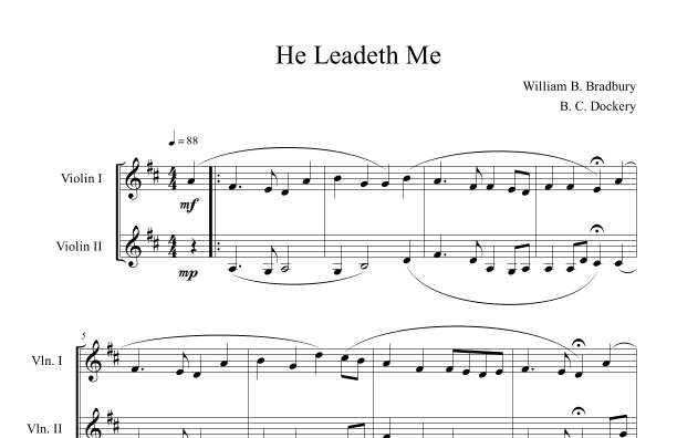 He Leadeth Me (Violin Duet) (arr. B. C. Dockery)
