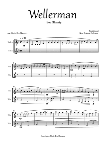 Wellerman (arr. Marie-Ève Mainguy)