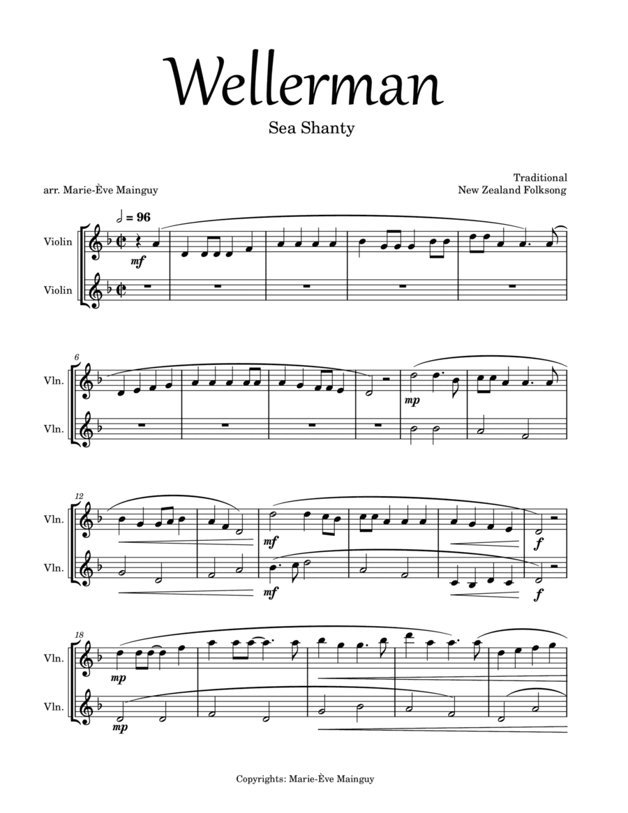 Wellerman (arr. Marie-Ève Mainguy)