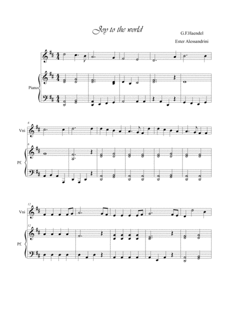 Joy to the world. violino e piano (arr. Ester Alessandrini)