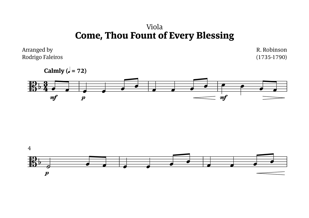 Come Thou Fount of Every Blessing (arr. Rodrigo Faleiros)
