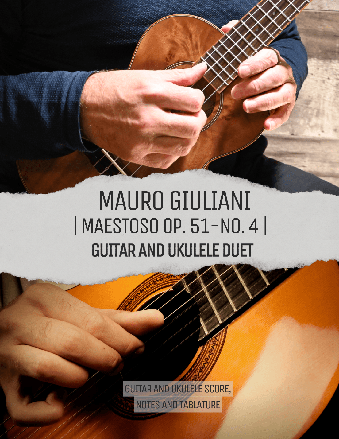 Ukulele and Guitar Duet of Maestoso Op. 51-No. 4 (arr. Brent Robitaille)