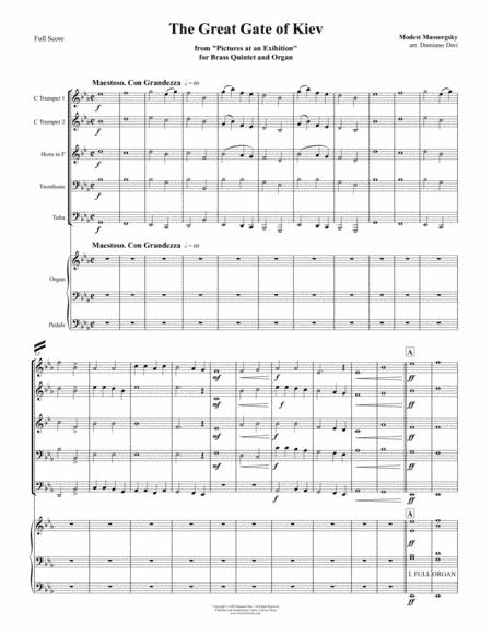 The Great Gate of Kiev from Pictures At An Exhibition for Brass Quintet and Organ (arr. Damiano Drei)