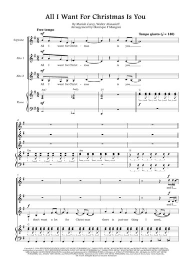 All I Want For Christmas Is You (arr. Henrique F Mangoni)