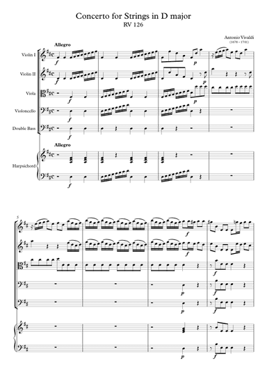 Concerto for Strings in D major RV 126
