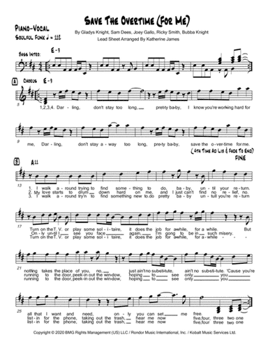 Save The Overtime (for Me) (arr. Katherine James)