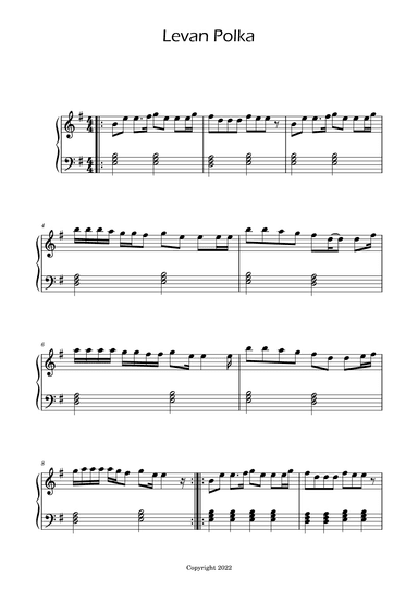 Levan Polkka - Easy Piano (arr. Ygor Nunes)