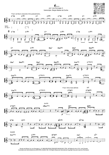 E' (arr. Sérgio Matias da Cunha)
