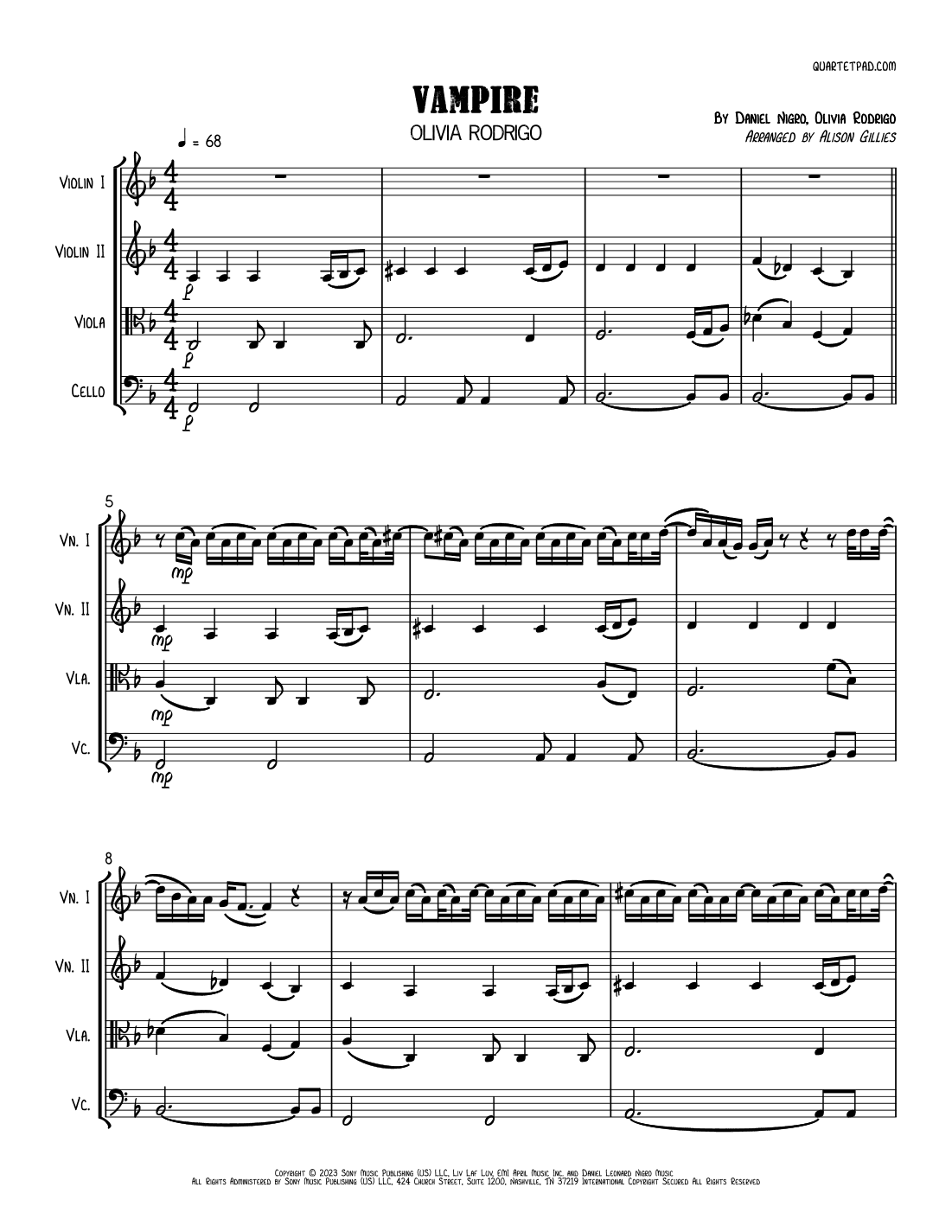Vampire (arr. Alison Gillies)