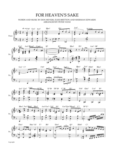 For Heaven's Sake (arr. Peter Viani)