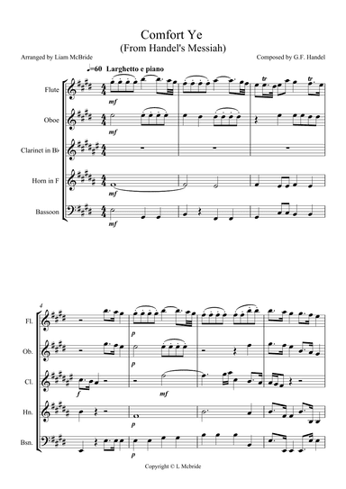 Comfort Ye From Messiah (arr. Liam McBride)