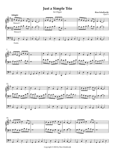 Just a Simple Trio (for Organ), Opus 6