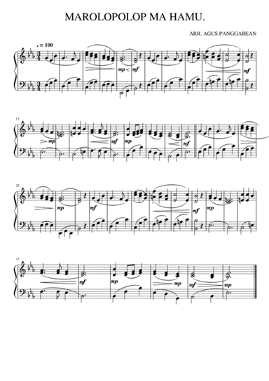 MAROLOPOLOP MA HAMU (arr. Agus Panggabean)
