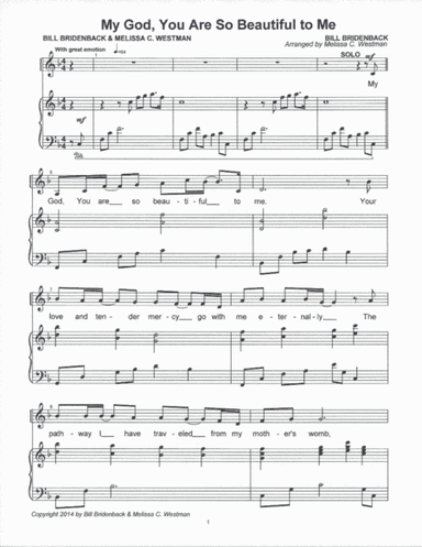 My God, You Are So Beautiful to Me for choir