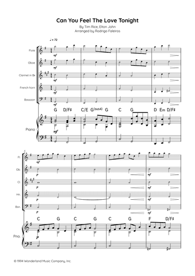 Can You Feel The Love Tonight (arr. Rodrigo Faleiros)