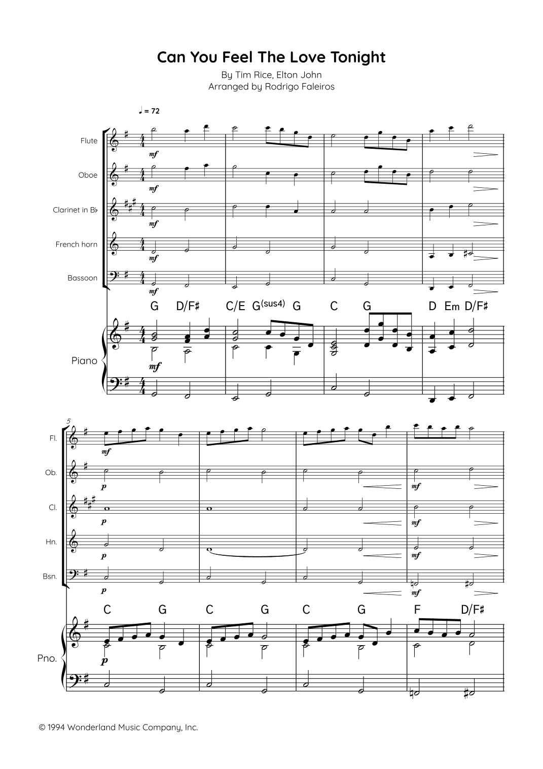 Can You Feel The Love Tonight (arr. Rodrigo Faleiros)