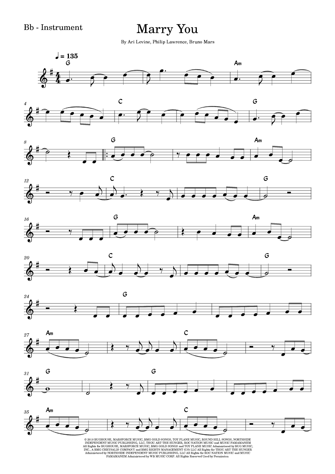 Marry You (arr. Fabio Eduardo de Oliveira)