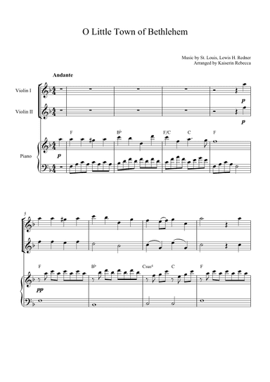 O Little Town of Bethlehem (arr. Kaiserin Rebecca)