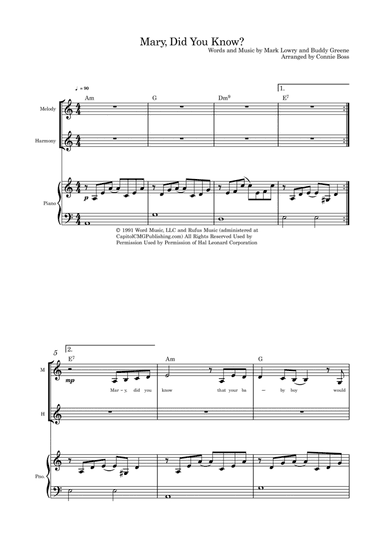 Mary, Did You Know? (arr. Connie Boss)