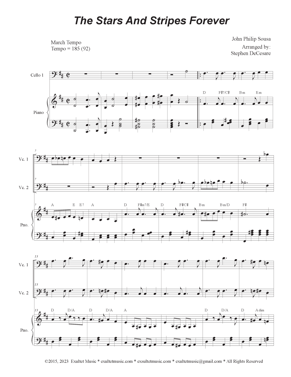 The Stars and Stripes Forever (Cello Duet) (arr. Stephen DeCesare)