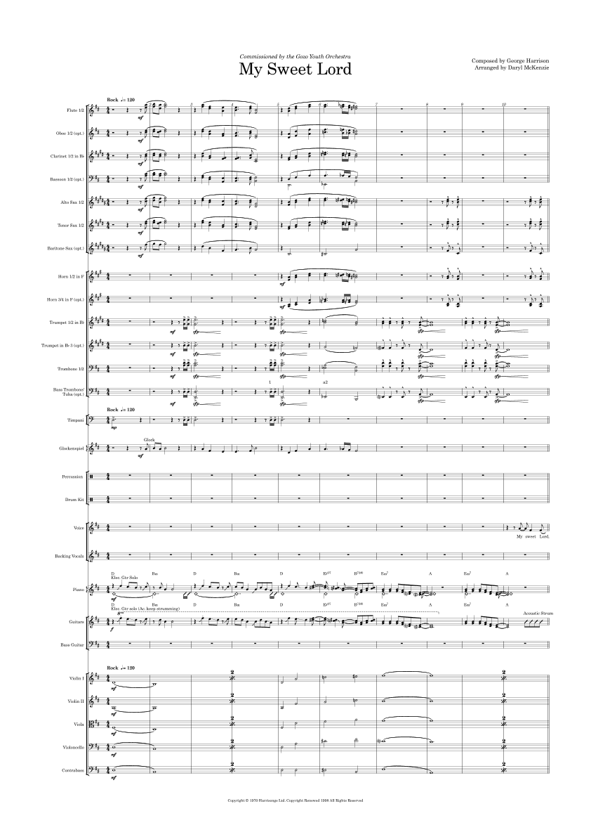 My Sweet Lord (arr. Daryl McKenzie)
