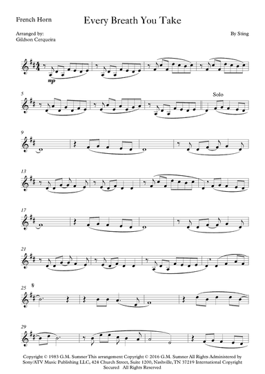 Every Breath You Take (arr. Gildson Cerqueira)