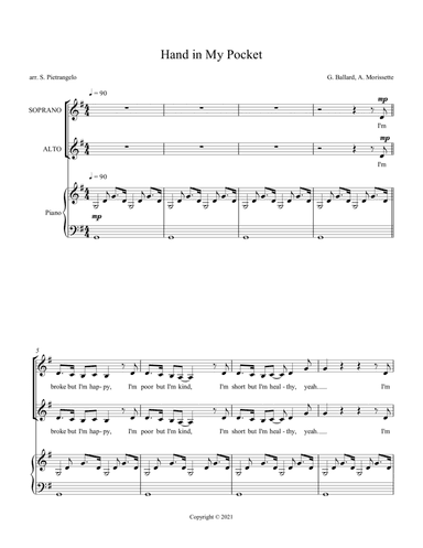 Hand In My Pocket (arr. Scott Pietrangelo)