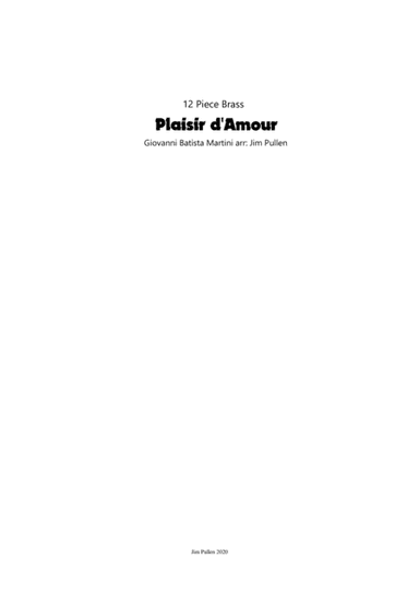 Plaisir d'Amour for 12 Piece Brass (arr. Jim Pullen)