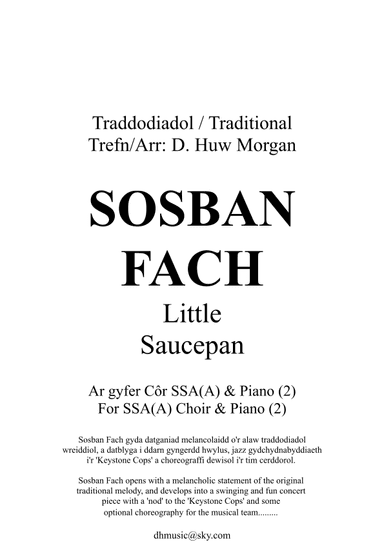 Sosban Fach (arr. D. Huw Morgan)