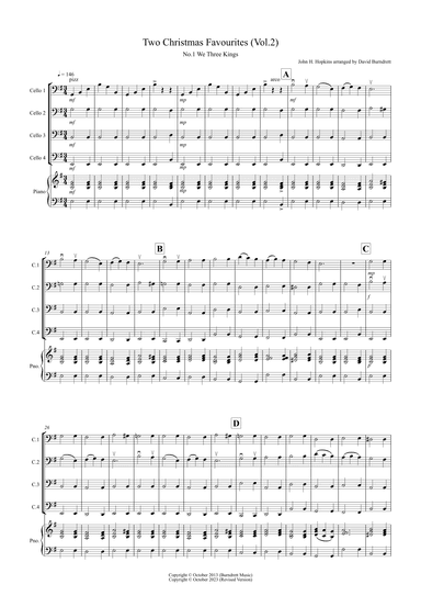 2 Christmas Favourites for Cello Quartet (volume two) (arr. David Burndrett)