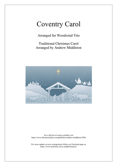 Coventry Carol arranged for Woodwind Trio (arr. Andrew Middleton)
