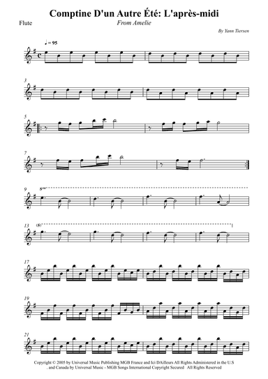 Comptine D'un Autre Été: L'après-midi (arr. Wesley S. SIlva)