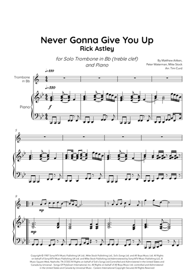 Never Gonna Give You Up (arr. Tim Curd)