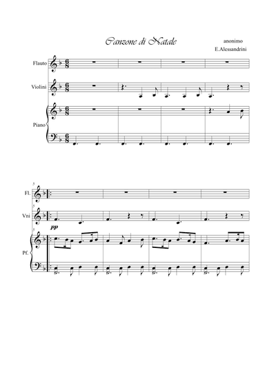 Canzone di Natale. Trio flute, violin and piano (arr. Ester Alessandrini)