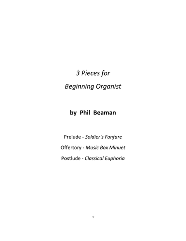 3 Pieces for Beginning Organist