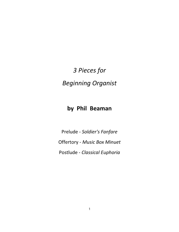 3 Pieces for Beginning Organist