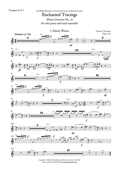Carson Cooman Enchanted Tracings (Piano Concerto No. 2) (2008) for solo piano and wind ensemble, C t