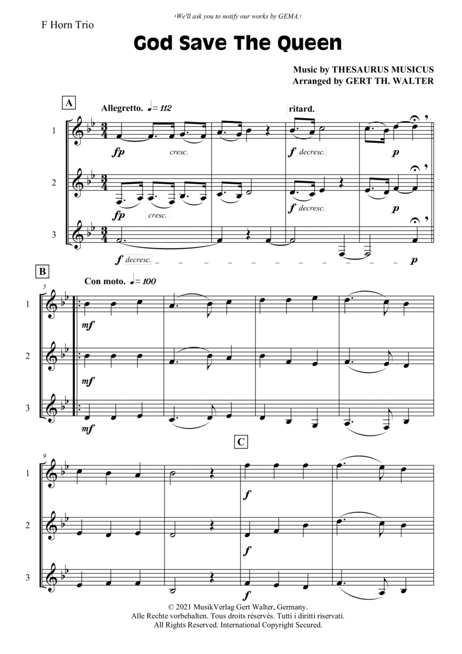 God Save The Queen (arr. Gert Th. Walter)
