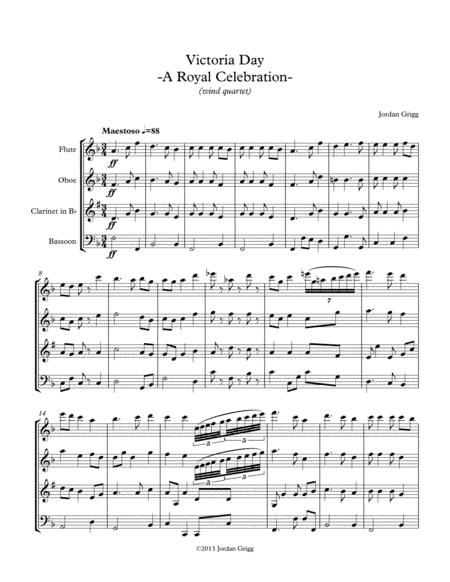 Victoria Day – A Royal Celebration (wind quartet)