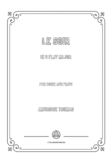 Thomas-Le soir in B flat Major,for Voice and Piano (arr. MSM)