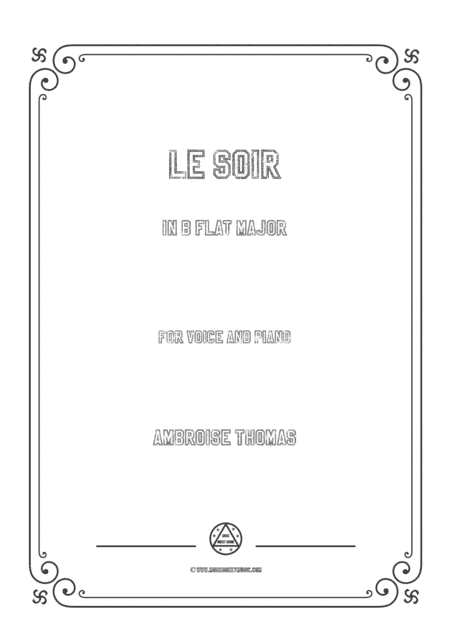 Thomas-Le soir in B flat Major,for Voice and Piano (arr. MSM)