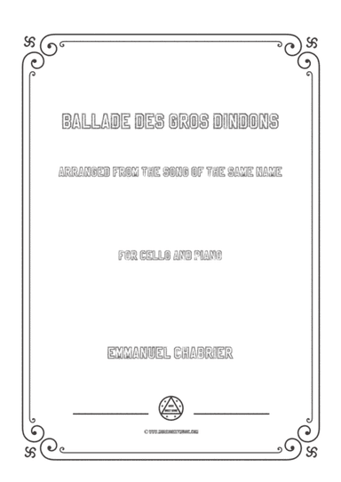 Chabrier-Ballade des gros dindons,for Cello and Piano (arr. MSM)