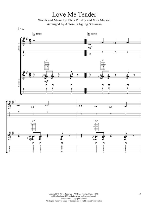 Love Me Tender (arr. Antonius Agung Setiawan)