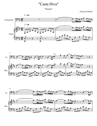 Vincenzo Bellini - Casta Diva - Norma (Violoncello Solo) (arr. André Laitano)