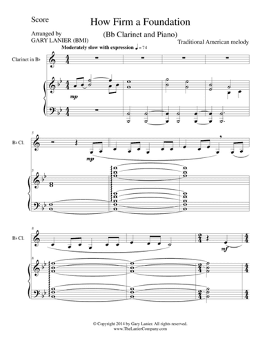 HOW FIRM A FOUNDATION (Bb Clarinet/Piano and Clar Part) (arr. Gary Lanier)
