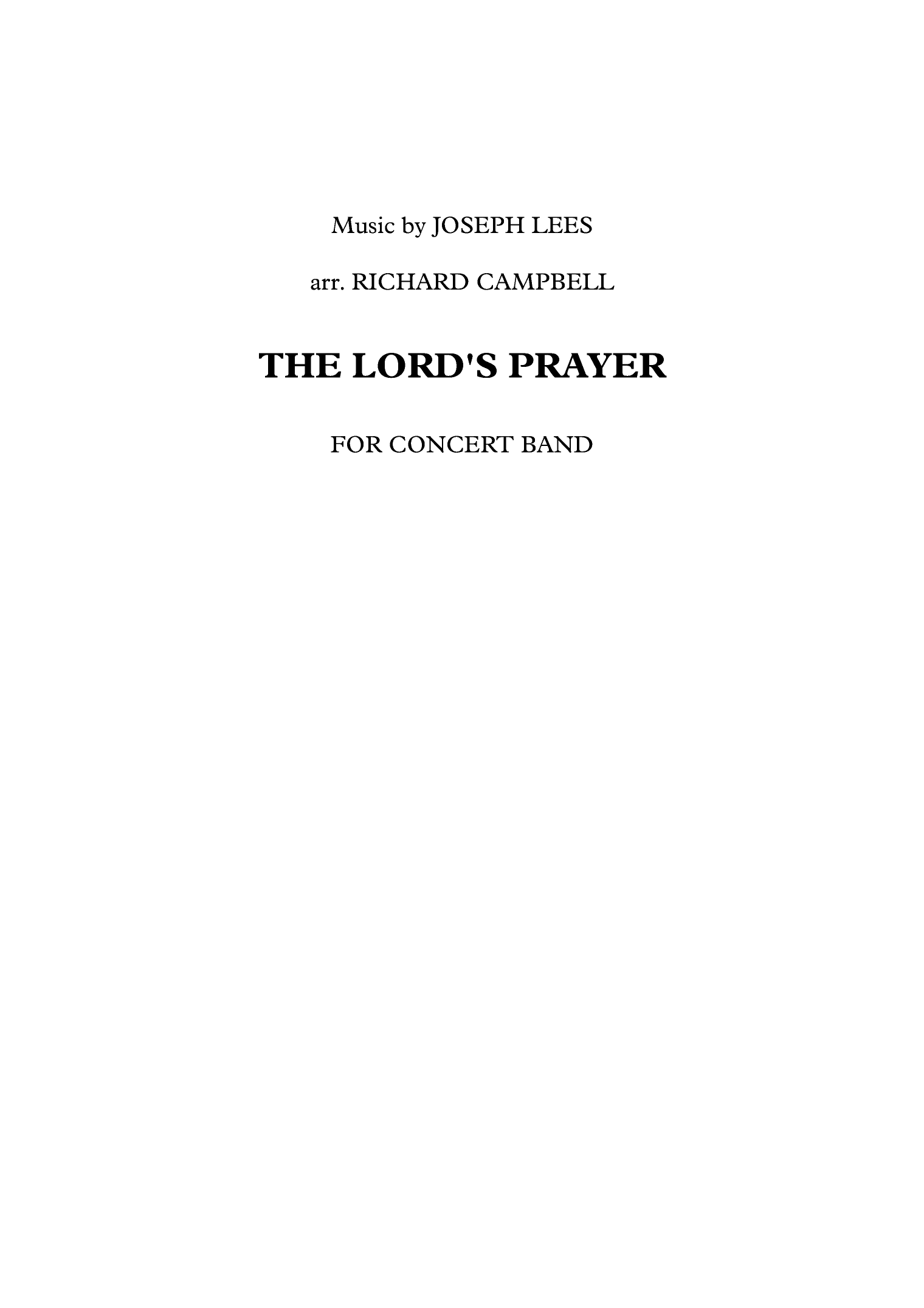 The Lord's Prayer (arr. Richard Campbell)