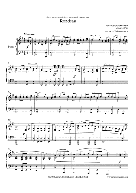 Rondeau - Bridal Fanfare - Piano in Gma (arr. Anne L Christopherson GRSM ARCM)
